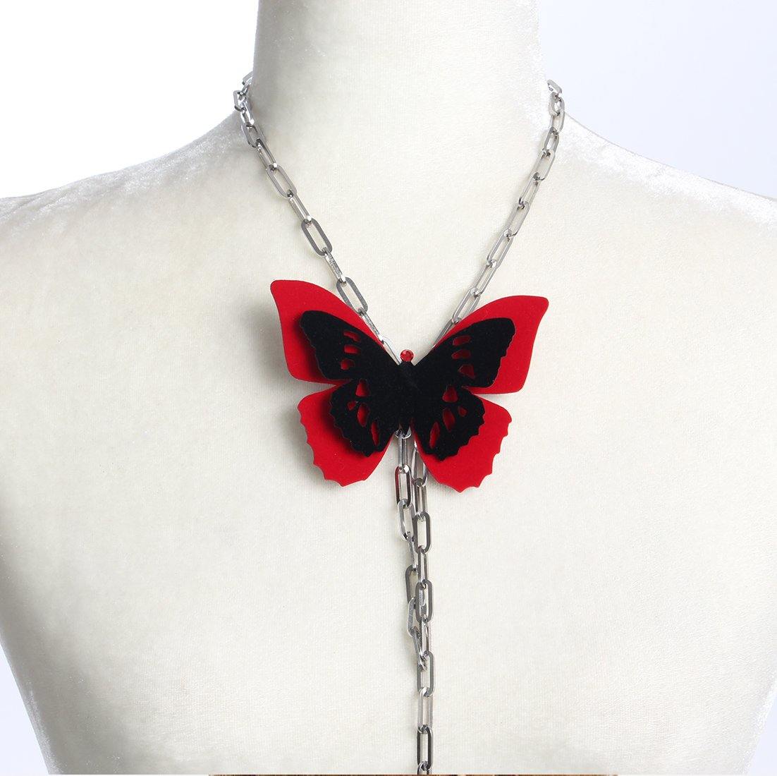 Red shop butterfly necklace