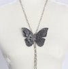 Black & Silver Rombe Metallic Glitter Butterfly Clip | Pin | Choker | Necklace I Hair Pin - Fashion Butterflies