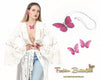 Pink Fuchsia Fashion Butterflies 3 Pcs Set Necklace, Bracelet, Ring - Fashion Butterflies