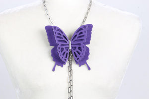 Purple | Violet Velvet Butterfly Big Pin - Fashion Butterflies