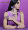 Purple Silk Butterflies 3 Pcs Set Perfect Bridal Wedding Accessories - Fashion Butterflies