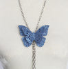 Royal Blue Rombe Metallic Glitter Butterfly Clip | Pin | Choker | Necklace I Hair Pin - Fashion Butterflies