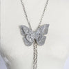 Rombe Silver Metallic Glitter Butterfly Clip | Pin | Choker | Necklace I Hair Pin - Fashion Butterflies